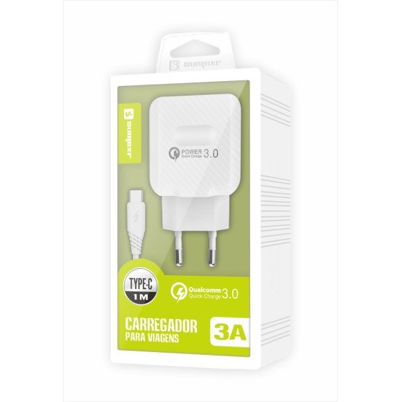 CARREGADOR COMPLETO TYPE-C 3A SUMEXR SX-QC3-C