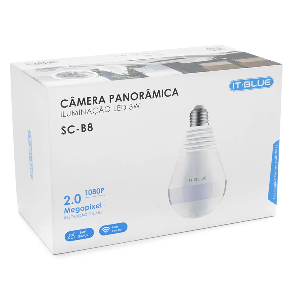 CAMERA LÂMPADA PANORÂMICA LED 3W 2.0 - SC-B8