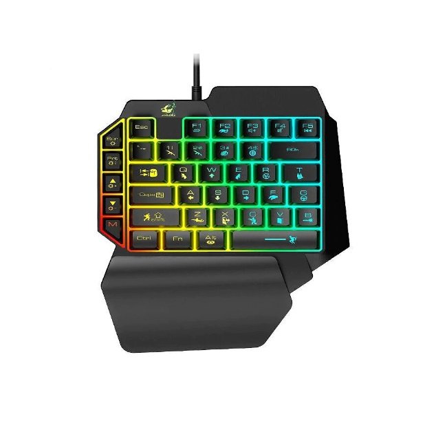 TECLADO GAMER SEMI MECANICO SINGLE HAND ZIYOU LANG K15 ILUMINAÇÃO RGB