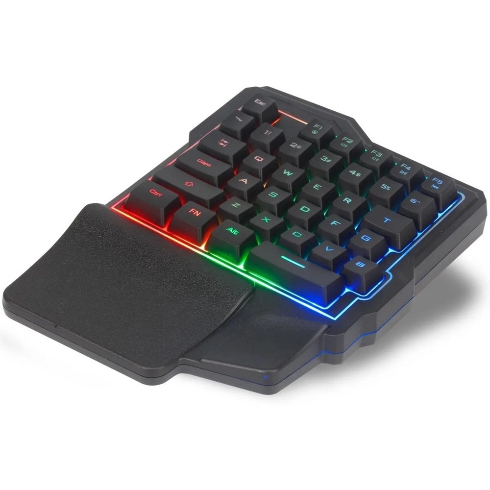 TECLADO GAMER SEMI MECÂNICO SINGLE HAND SHIPADO F6 RGB