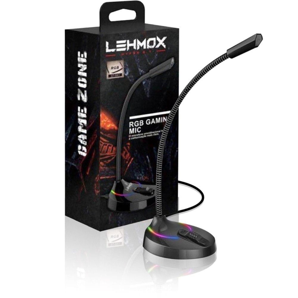 MICROFONE GAMER COM RGB LEHMOX GT-GK1