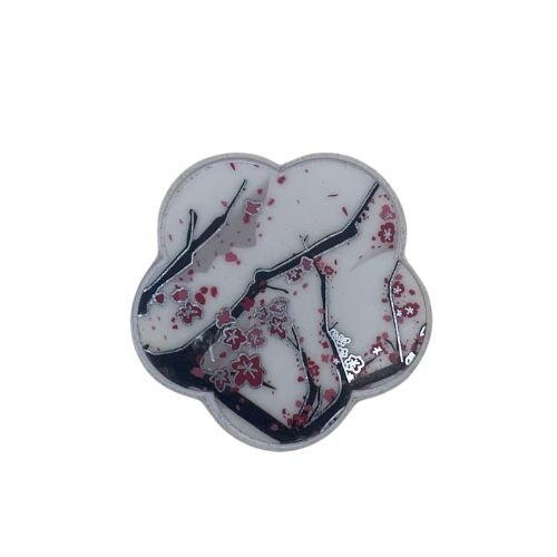 POPSOCKET FLOR PARA CELULAR DEGRADÊ PRETO/BRANCO/ROSA