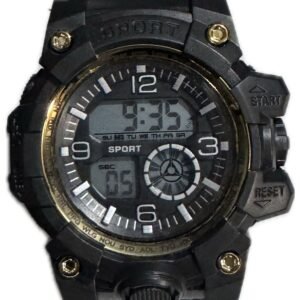 RELOGIO DIGITAL SPORT BOLLFENDO PRETO COM DOURADO