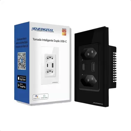 TOMADA INTELIGENTE WI-FI  DUPLA+ USB NOVADIGITAL