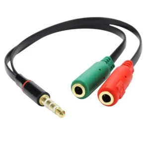 ADAPTADOR PARA FONE E MICROFONE COM CABO MACHO P3 IDEAL HEADSET*