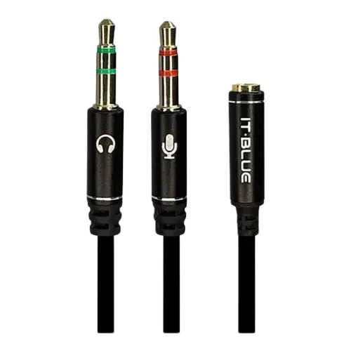 CABO DE ÁUDIO P3 FÊMEA PARA P2 MACHO MAX09392F IT-BLUE