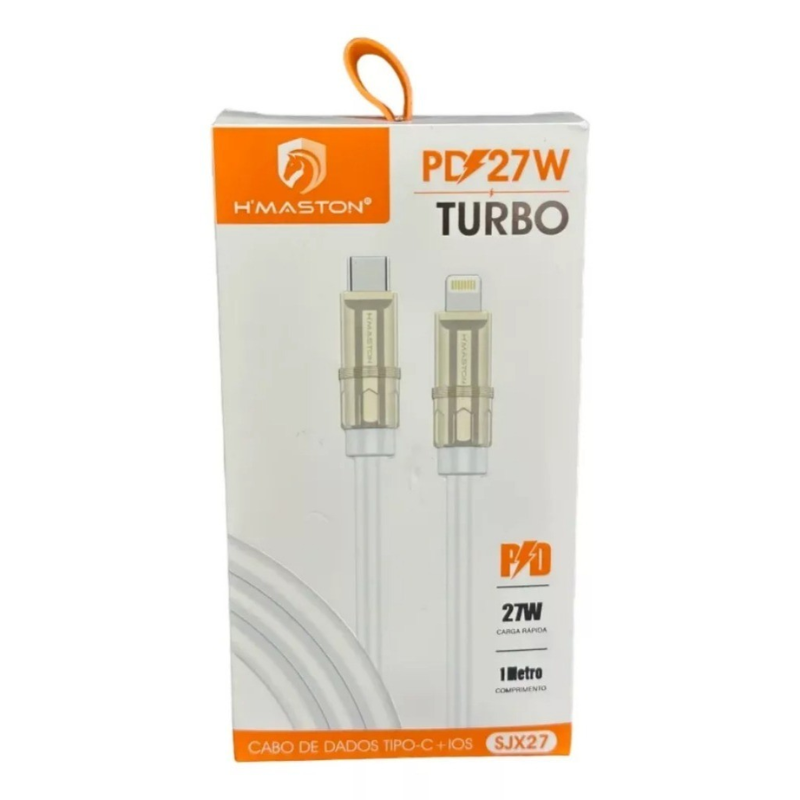 CABO PARA IPHONE ULTRA RESISTENTE TURBO TIPO C PARA LIGHTNING 1M 27W H'MASTON SJX27 *