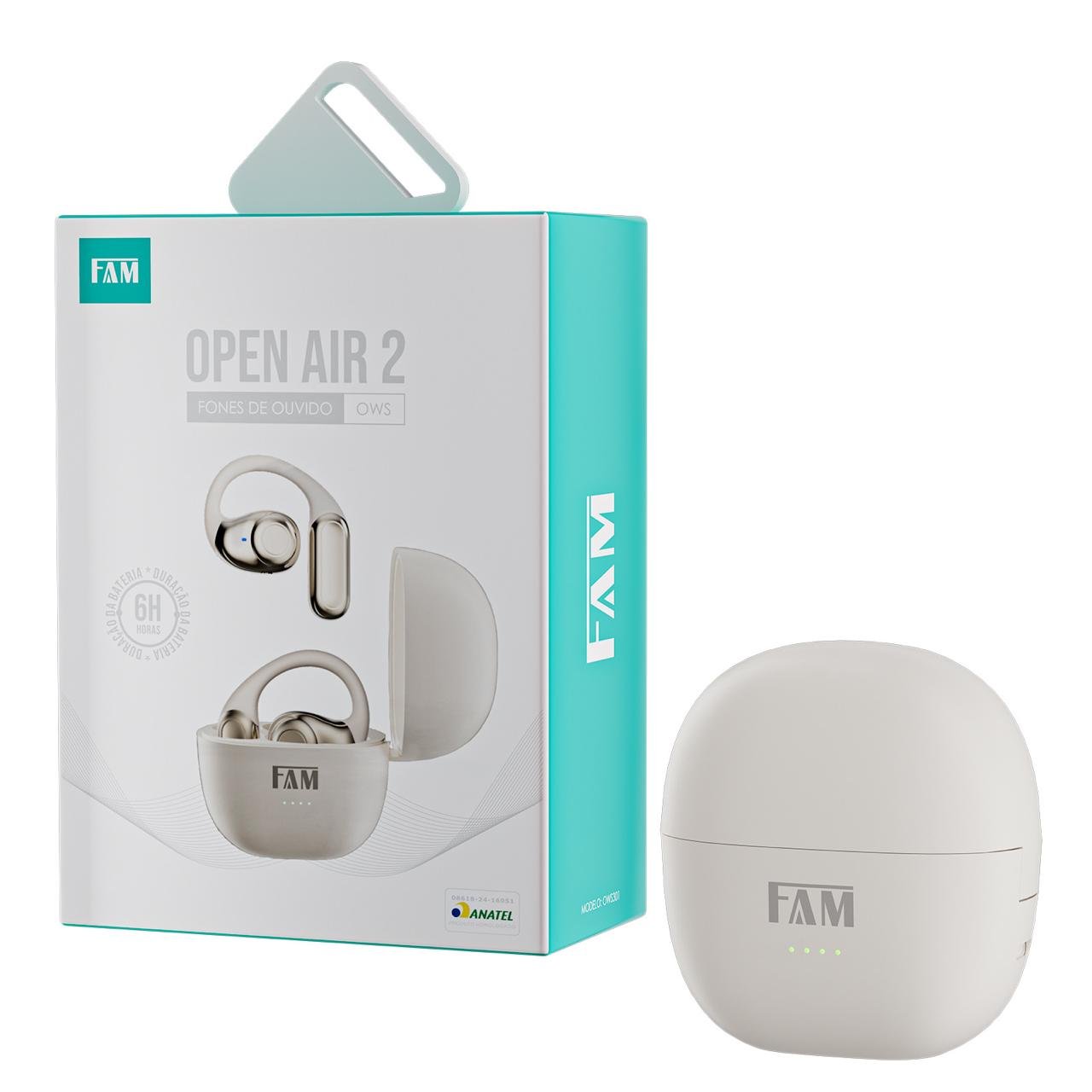 FONE DE OUVIDO FAM BLUETOOTH FAM OPEN AIR 2 OWS301 BRANCO