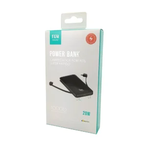 BATERIA PORTÁTIL FAM PRIME L10051 POWER BANK 10000MAH 2USB / MICRO / TIPO-C PRETO