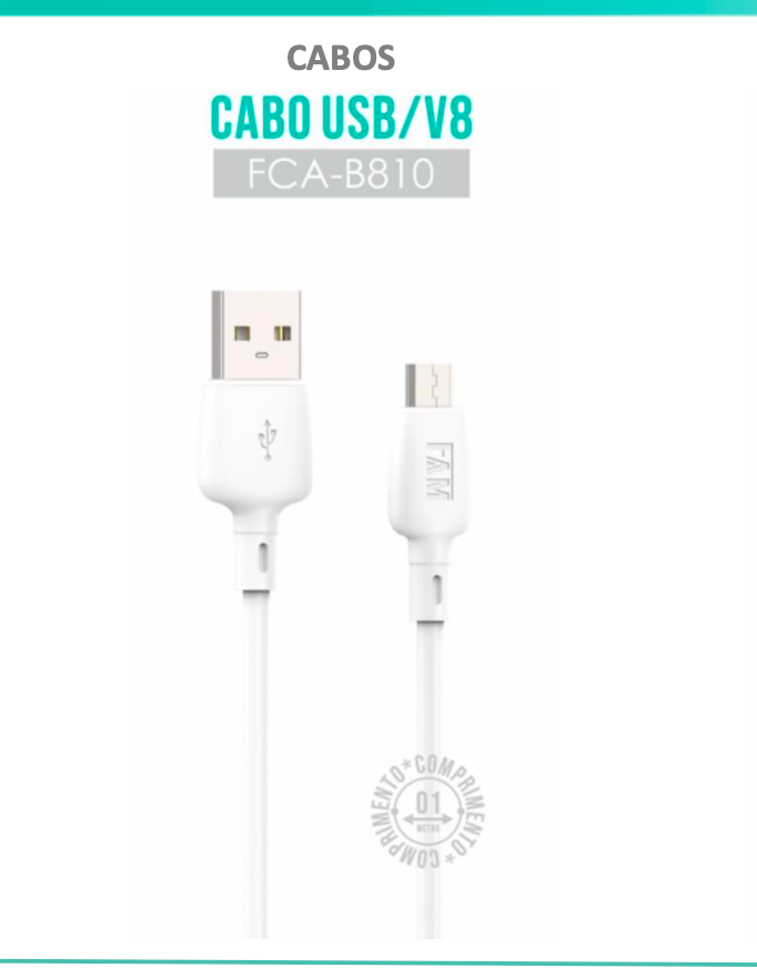 CABO FAM  USB / V8 1M FCA-B810
